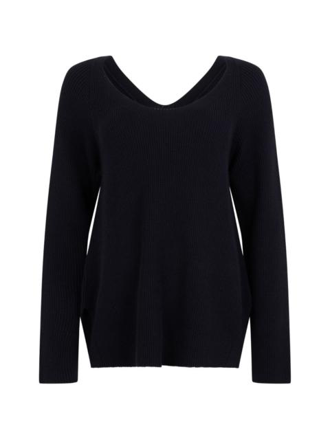V-neck flared sweater