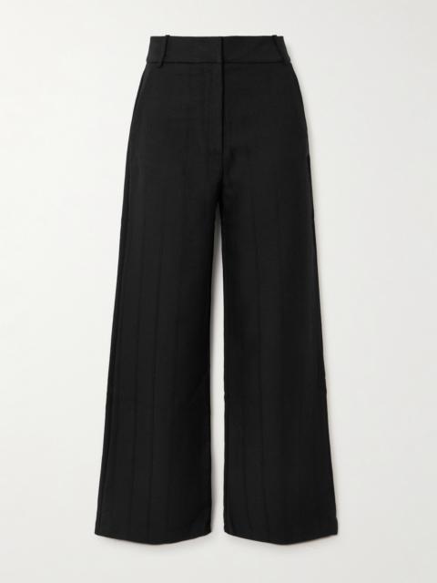 Beatrice Striped Wool Wide-leg Pants