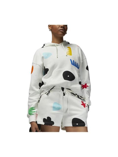 (WMNS) Air Jordan Artist Series by Mia Lee Fleece Hoodie 'White' DQ4606-133