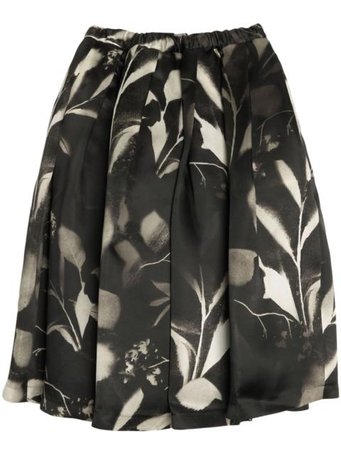 printed silk midi skirt