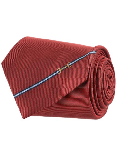 Gucci Horsebit Silk Jacquard Tie Red