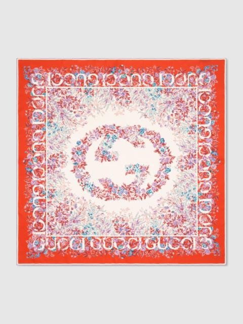 Printed silk twill carré