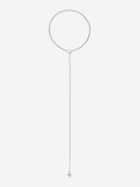 Rose charm necklace in silver