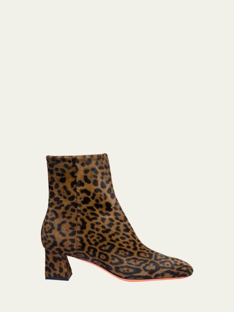 Marta Leopard Block Heel Booties