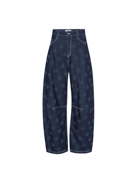 POST DENIM PANTS - NEEDLE PUNCH DOTS