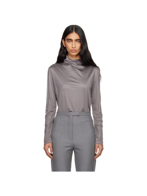 Gray Jersey Turtleneck