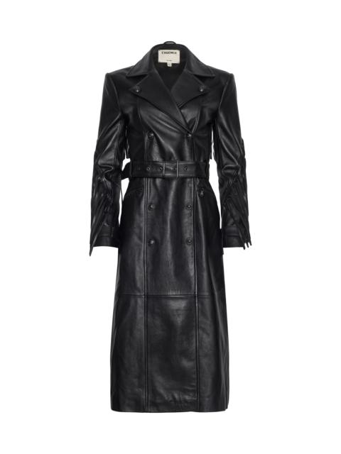 Celina Fringed Leather Trench