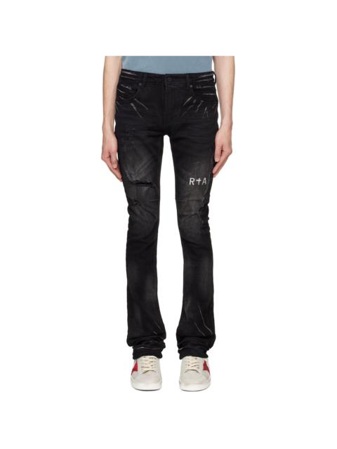 RTA Black Olivier Stacked Jeans | REVERSIBLE