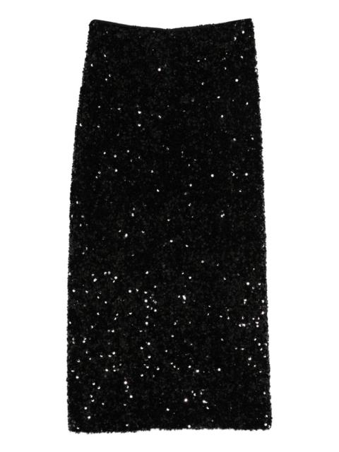 sequin-embellished midi skirt