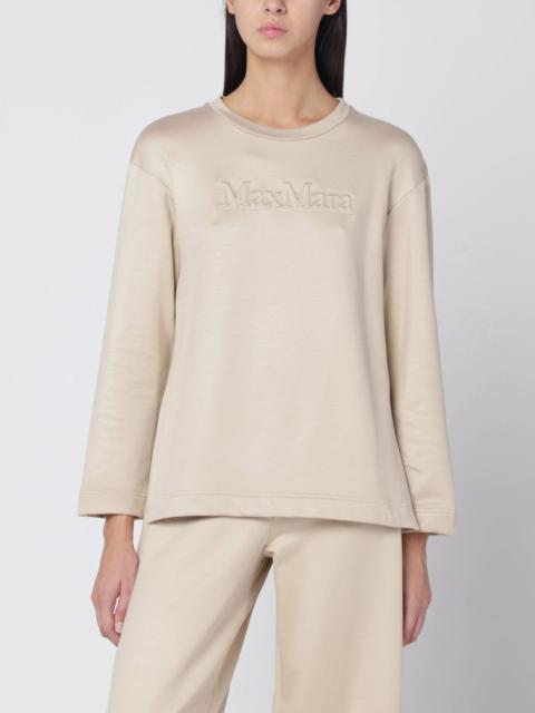 Beige sweatshirt in silk blend