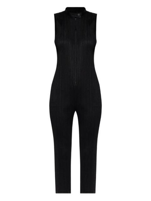 pleated zip jumpsuit