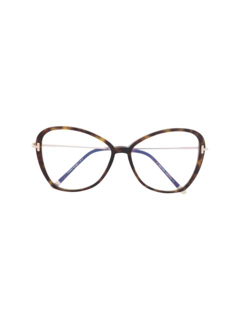 polished-effect oversize-frame glasses