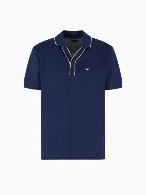 PIQUÉ POLO SHIRT WITH CONTRASTING EDGES