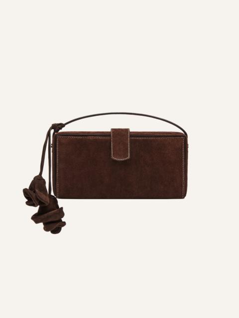 Apolonia bag in brown suede with flower charm