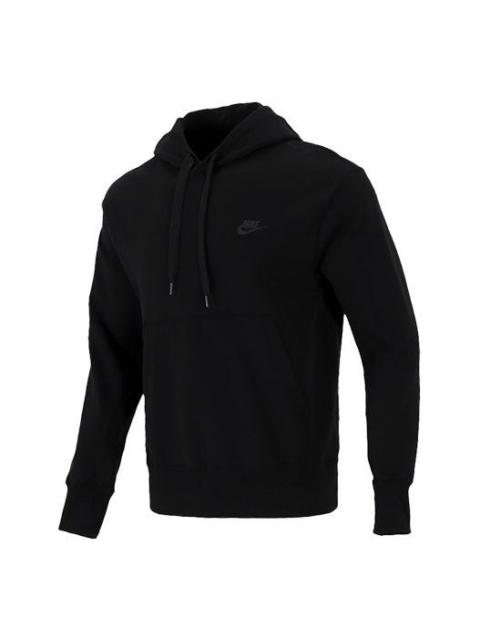 Men's Nike Sportswear French Terry Embroidered Logo Solid Color Black DA0024-010