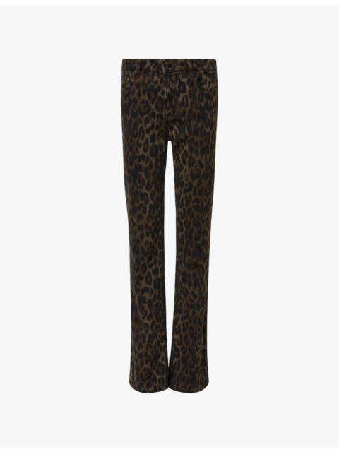 Haldan Leopard-Print Stretch-Denim Jeans