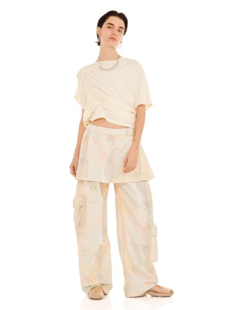 GUA SHA PLAID LAWN SKIRT CARGO PANT