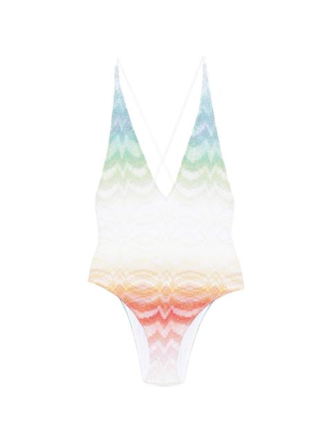 cross-back chevron swimsuit