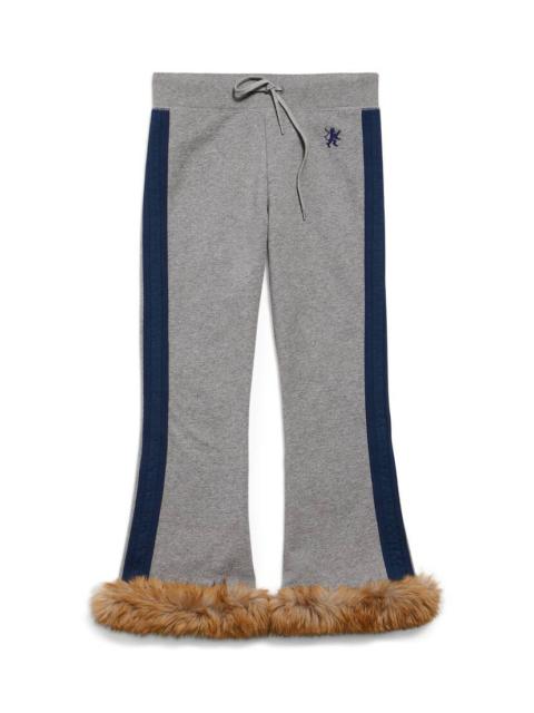 Women's Lion Flared Capri Sweatpants in Dark Heather Grey/washed Navy