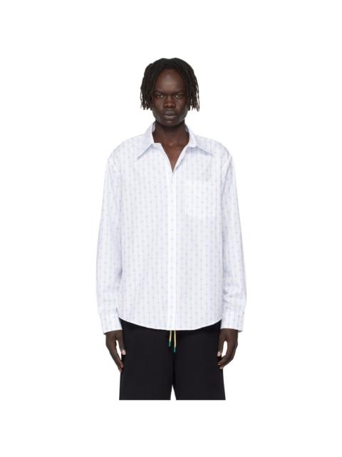 White Printed Monogram Oxford Shirt