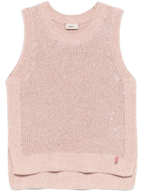 sequin-embellished vest