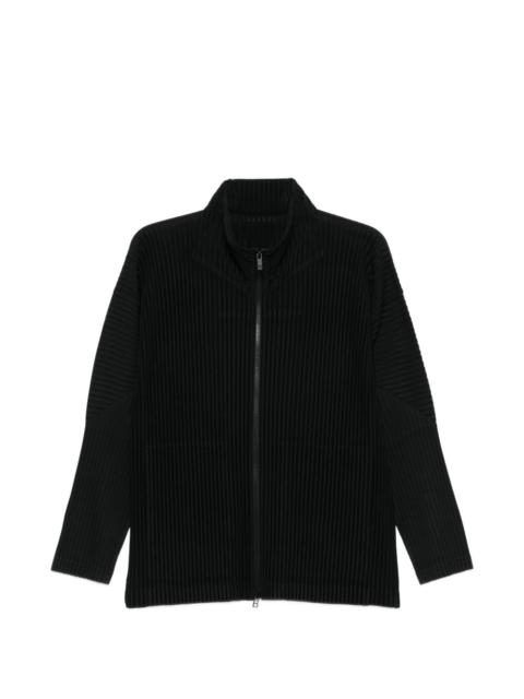 zip pleated shirt