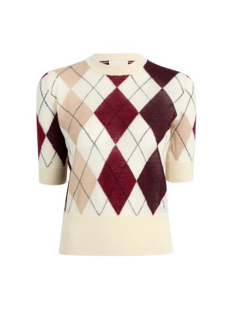 Anders Argyle Cashmere-Blend Top ivory