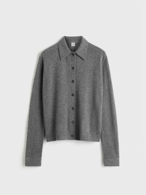 Raglan-sleeve cashmere cardigan dark grey