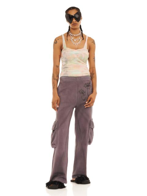 CHARCOAL DAISIES CARGO SWEATPANT