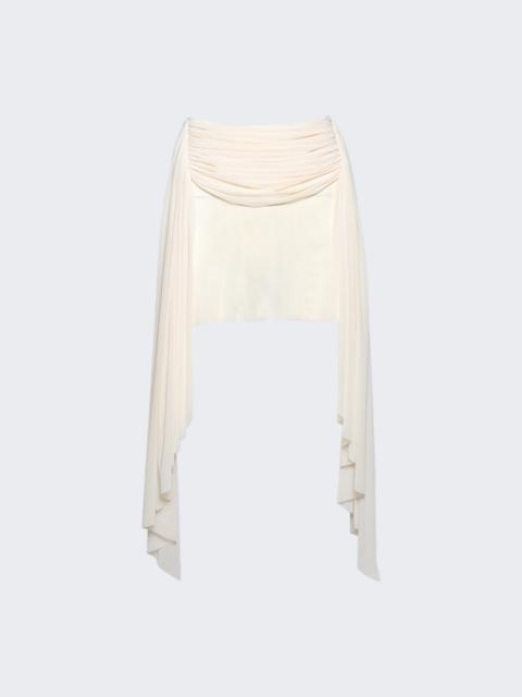 Ruched Mini Skirt White