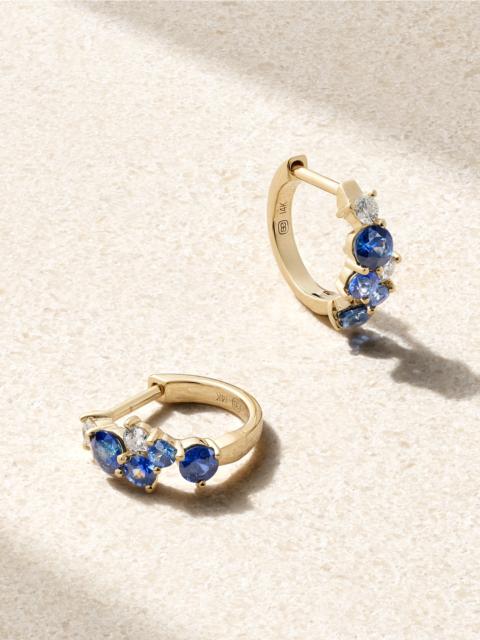 14-karat Gold, Sapphire And Diamond Hoop Earrings