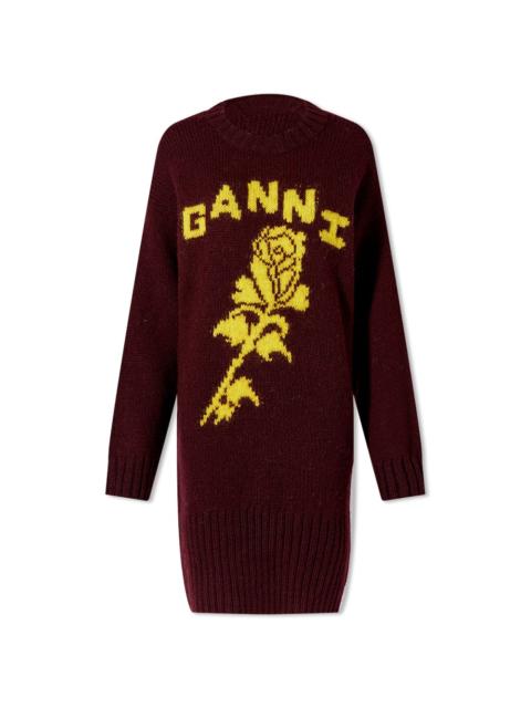 GANNI Long Pullover Logo Knit
