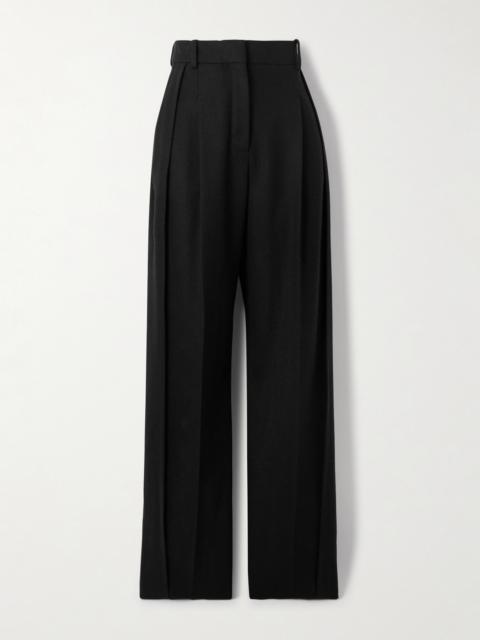 Pleated Wool Tapered Pants