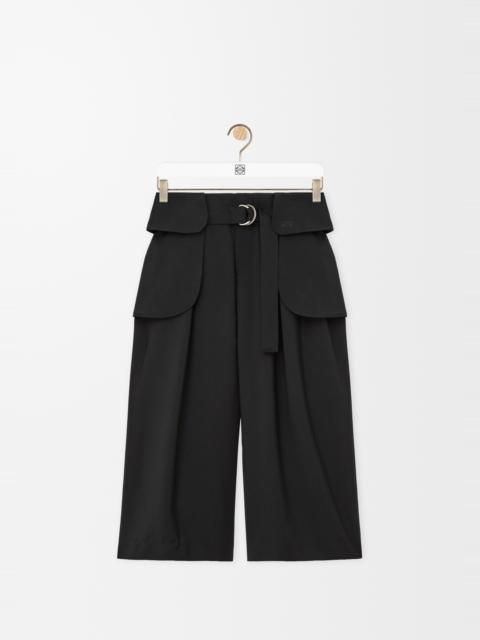 Cropped cargo trousers in wool