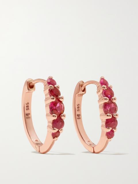 Rivulet Medium 18-karat Rose Gold Ruby Hoop Earrings