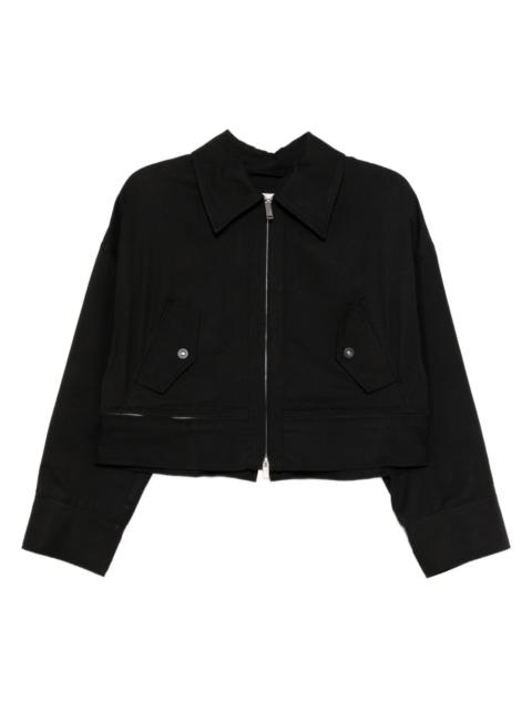 two-way zip-fastening cropped jacket