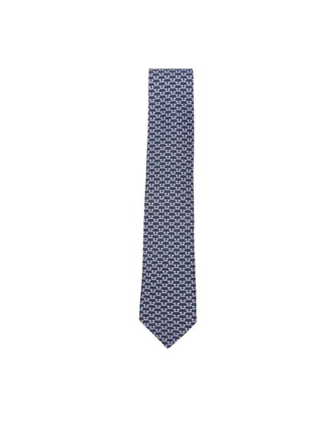 Terrier-print silk tie