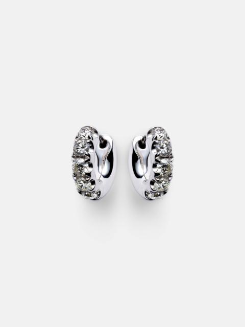Super Duper 14kt white gold hoop earrings with diamonds