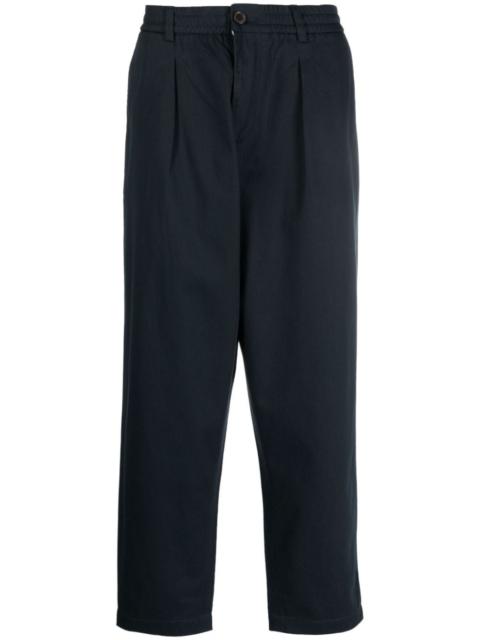 elasticated-waistband tapered trousers