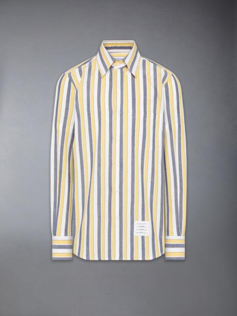 MADRAS COTTON REPP STRIPE ARMBAND SHIRT