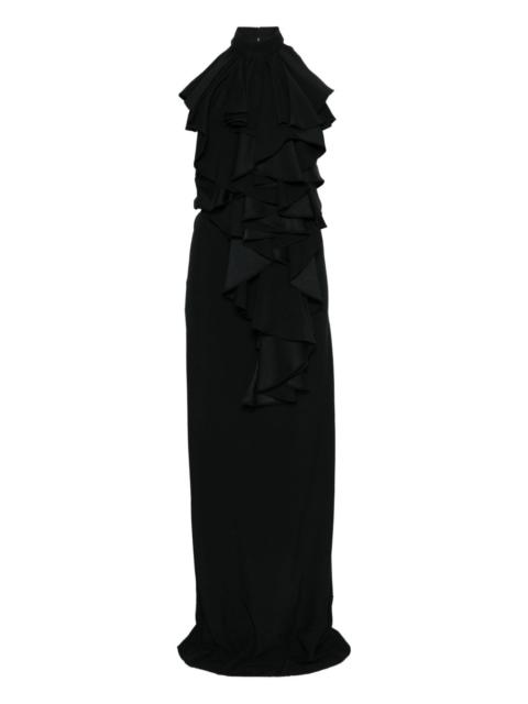 jabot-collar gown