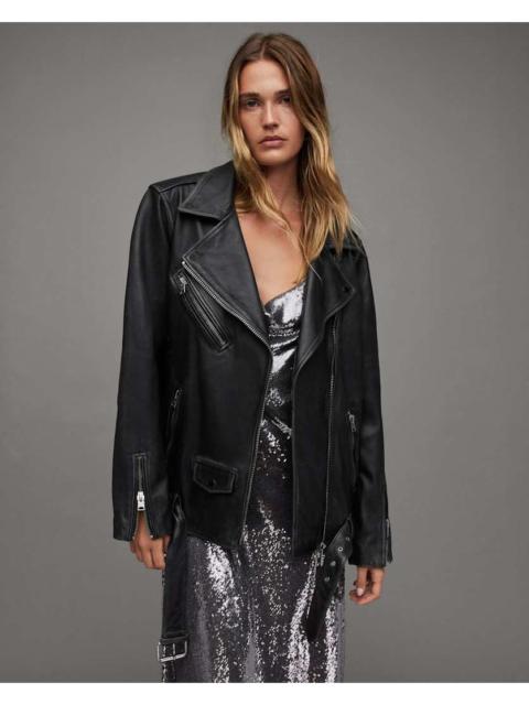 BILLIE OVERSIZED LEATHER BIKER JACKET