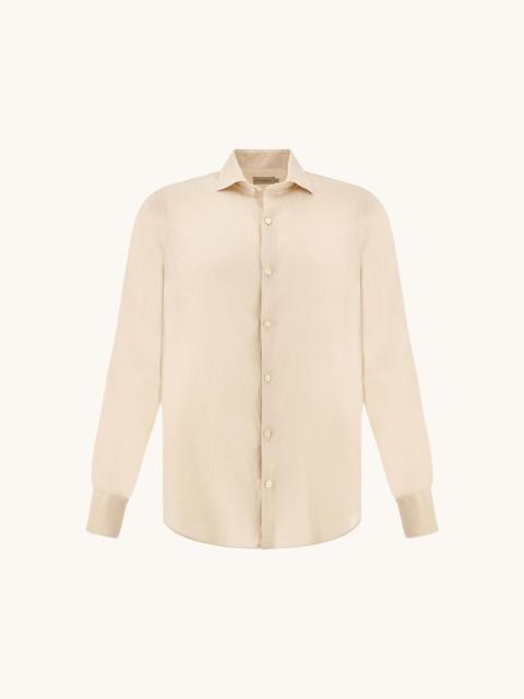 GARMENT‑DYED LINEN SHIRT