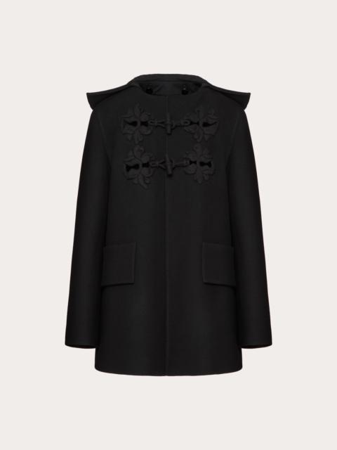 PEA COAT IN EMBROIDERED COMPACT COAT