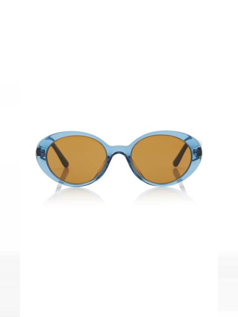 Lumar Acetate Round-Frame Sunglasses blue