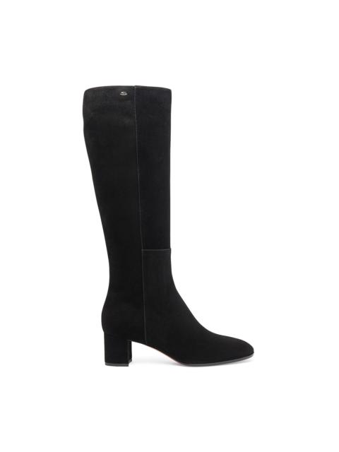 Women’s black suede mid-heel boot