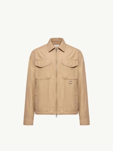 Cotton Poplin Long Sleeve Zip-Up Shirt