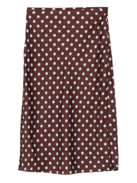 polka-dot midi skirt
