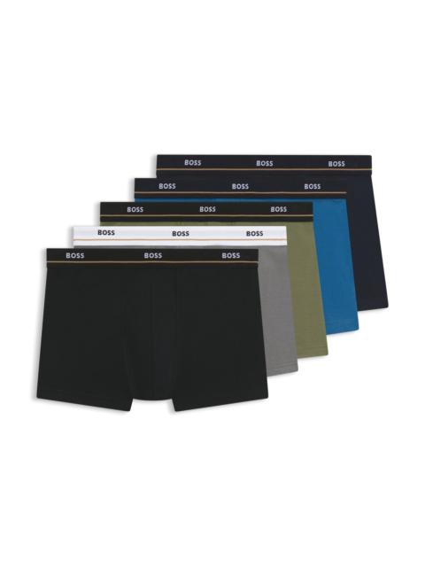 FIVE-PACK OF STRETCH-COTTON TRUNKS WITH LOGO WAISTBANDS