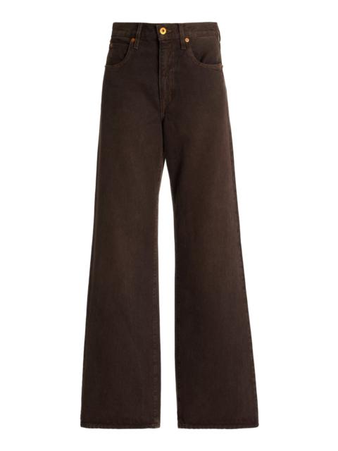 Grace Rigid High-Rise Wide-Leg Jeans brown
